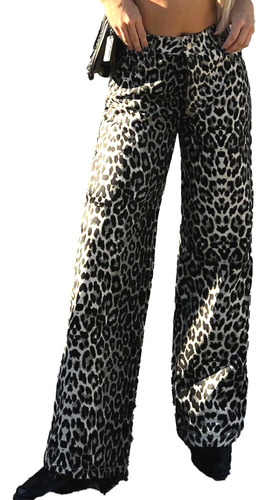 Pantalon Mujer Jean Animal Print Full Length
