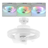 Luz De Ventilador Iluminación Rgb Con Control Remoto 360°