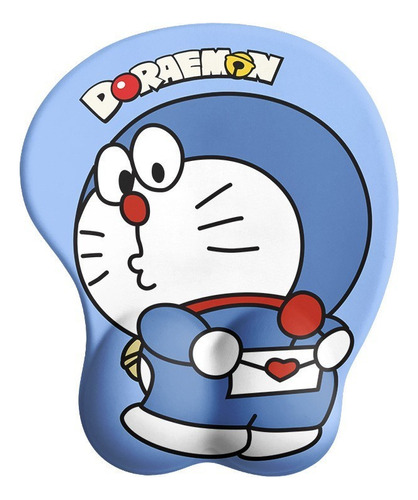 Alfombrilla De Ratón Kawaii Doraemon Con Soporte Para La Muñ