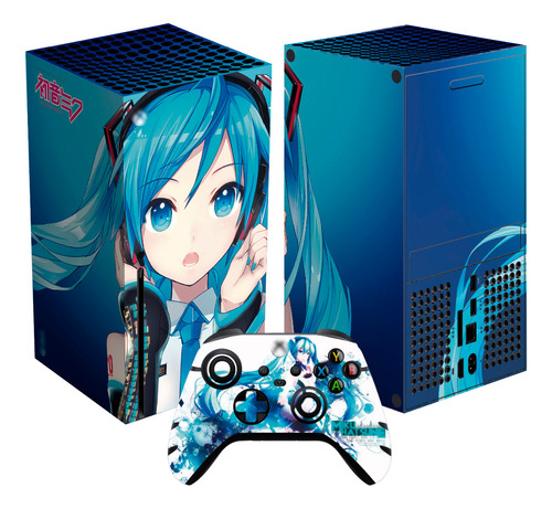 Skin Miku Anime Para Xbox Series X Set Stickers