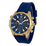 Relógio Bulova Masculino Marine Star 97b168 Dourado Azul