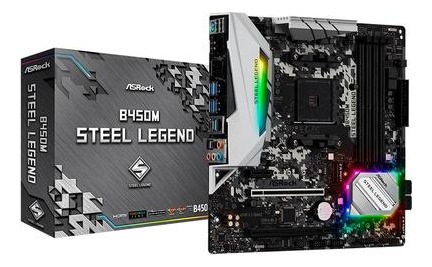 Placa Mãe B450m Stleel Legend Amd Soquete Am4 Dd4 (usado)