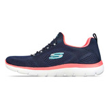 Tenis Azul Marino Skechers Calzado Dama 