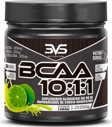 Bcaa Em Pó 10:1:1 Ultra Concentrando - 3vs Nutrition - 250g Sabor Limão