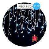 Cascata 400 Leds Natal 10m Luz Pisca 110v Branca Frio