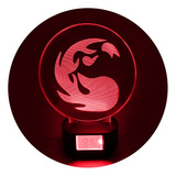 Lámpara 3d Rojo Magic Il  Base Reloj + Pilas