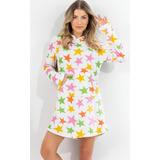 Camisola Fleece Com Capuz Estrelas