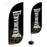 Wind Banner Barbearia Dupla Face 2,8mt Kit Completo Fly Flag