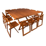 Comedor Para Jardin Plegable De Madera 12 Pers