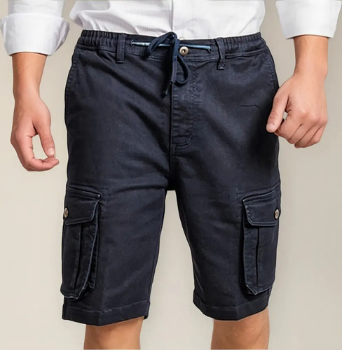 Bermuda Short Cargo Casual Con Bolsas Laterales