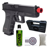 Pistola Glock Gbb Airsoft Full Metal Blowback 6mm C/ Maleta