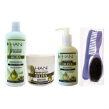 Han Enjuague+mascara +crema Peinar Oliva Antifrizz+kit Peine