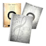 Kit 3 Caderno De Música Com Pautas 50 Folhas Espiral Escolar