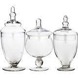 Bomboneras De Cristal 3pz Home Essentials Terra Collection