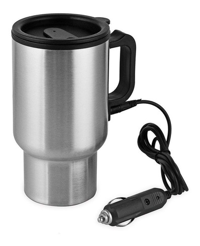 Jarro Vaso Termico Con Conexion 12v Para Auto De 400cc3 Gris