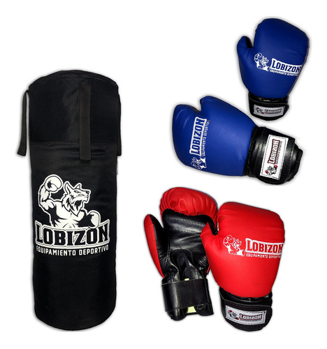 Kit Combo Boxeo Bolsa Box Guantes Ideal Infantil Niño