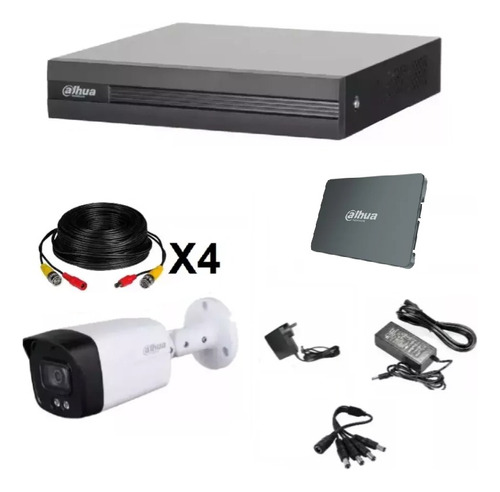 Kit Seguridad Dahua Camaras Full Color Con Audio Full Hd Dvr