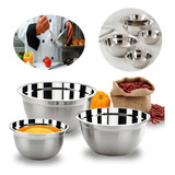 Conjunto De Tigelas Bowl De Aço Inox - Brinox (3 Peças)