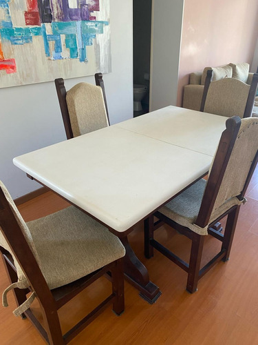 Juego De Comedor 6 Sillas + Mesa Algarrobo Macizo