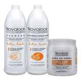 Baño De Crema + Shampoo + Acondicionador Acido Novalook 1lt