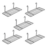Estante De Madera Perforada, Rejilla De Hierro, Ganchos Para