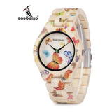 Reloj Dama De Madera Bobo Bird Mariposas