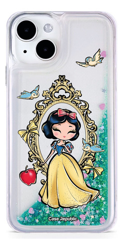 Funda Celular Para iPhone Blanca Nieves Disney Glitter Liqui