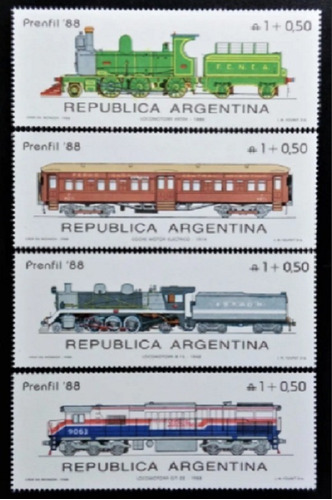 1988 Transportes Trenes Prenfil 88- Argentina (sellos) Mint