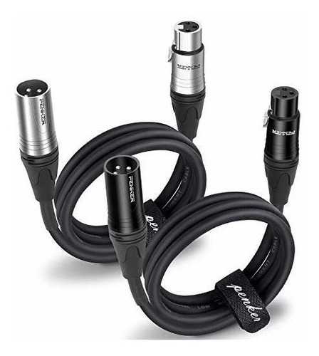 Cable Xlr 3ft, 2 Pack Micrófono Balanceado 3 Pin