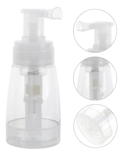 Frasco Pump Pulverizador Borrifador De Talco Clear 180ml