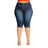 Capri Jeans Feminina Plus Size Com Lycra Moda  46 Ao 60