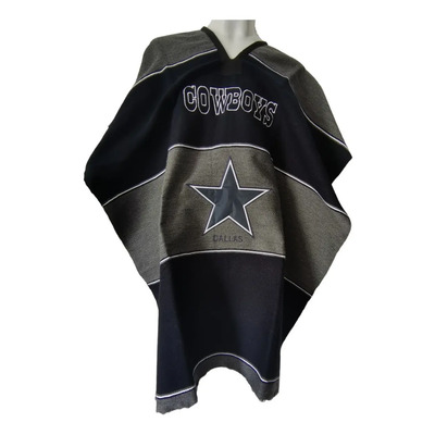 Poncho, Jorongo, Gabán, Sarape Futbol Americano Cowboys Niño Negro,gris Niño