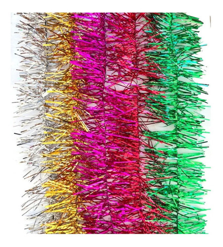 Lameta Colores 10 Cm Pack X 5  - Boa Guirnalda Deco Navidad