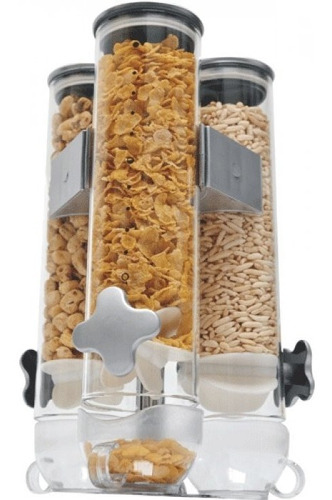 Dispenser De Cereales Triple De Vidrio