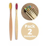 Pack 2 Unidades Cepillo Dental Bambú Biodegradable Ecologico