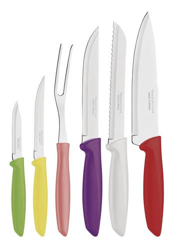 Juego Set 6 Cuchillos Tramontina Plenus Blister Cocina Chef