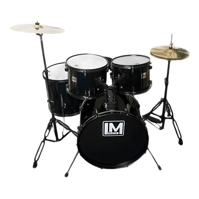 Batería Acústica 8 Lm Drums DK-125 Negra con Platillos y Asiento | Meses sin interés