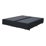 Base Cama Box Bipartido Queen Size Suede Preto 40x158x198