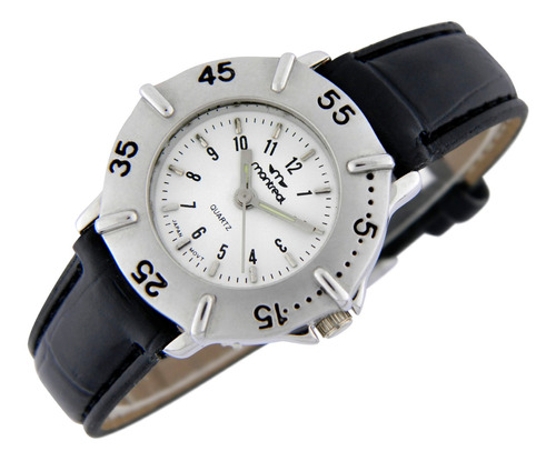 Reloj Montreal Mujer Ml941 Aro Giratorio Cuero Sintético