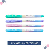 Kit Caneta Cis Dolce Color Ponta Fina 0,5mm 4 Cores