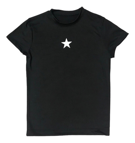 Remera Baby Tee Crop Top Elastizada Estrella Pequeña