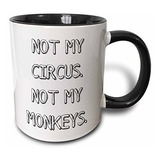 Brand: 3drose Not My Circus Monkeys Mug, 11 Oz, Black
