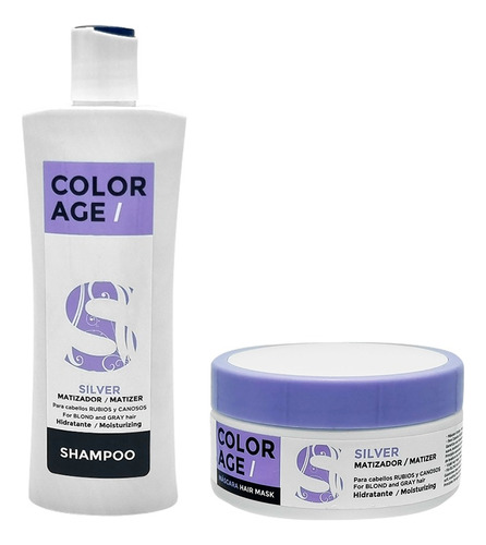 Color Age Kit Silver Matizador Shampoo + Máscara Rubios