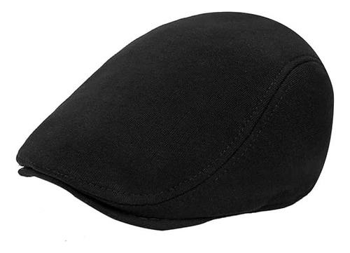 Gorro Boina Negra Plana Para Hombre Tradicional Tipo Golf