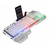 Kit Teclado Mas Mouse 3200 Dpi Aluminio Mecanico Rgb Gk70 