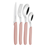 Cubiertos Tramontina Juego 24 Pzas Cocina Carmel Set Colores Color Rosa