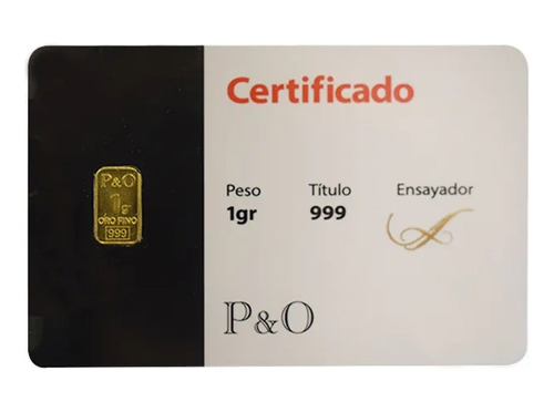 Lingote De Oro De 1gr Certificado 