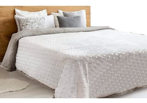 Cobertor Queen Size King Size Borrega Silver 2 Vistas Calido