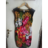 Vestido Cache L Spandex Estampa Versace Importado Con Flores