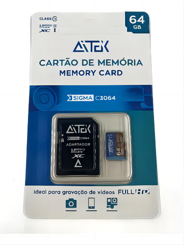 Cartão De Memória 64gb P/ Tablet Celular Câmera Class 10